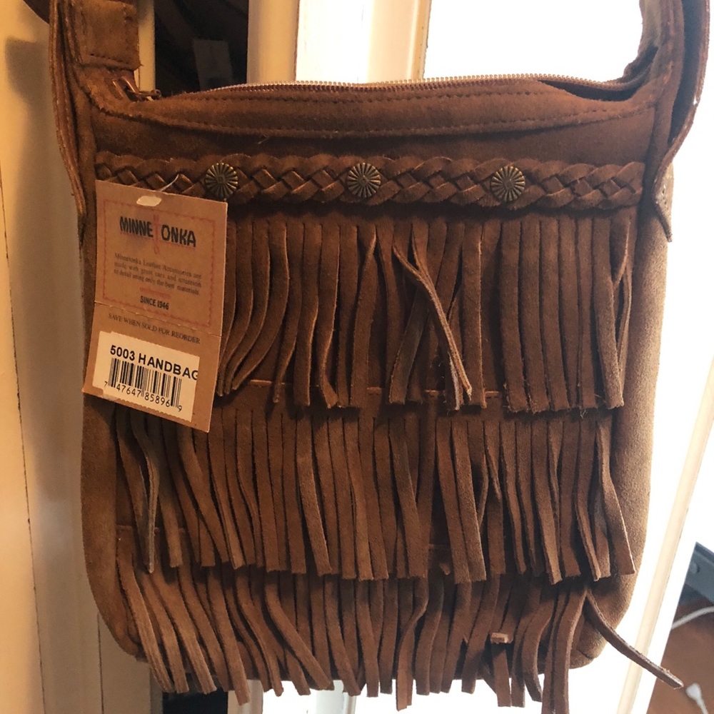Minnetonka brown fringe crossbody- NWT!!